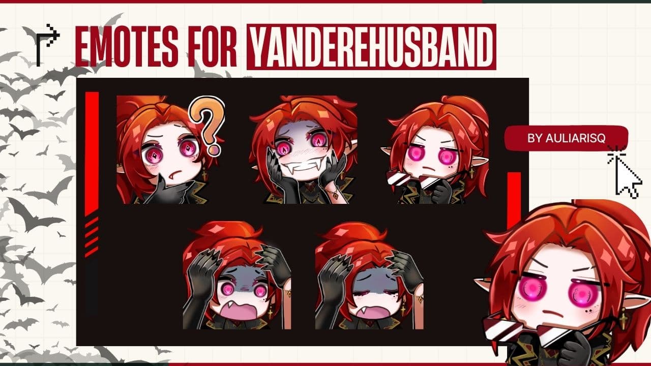 Emotes — art of Yandere Husband by @velvetcrypt